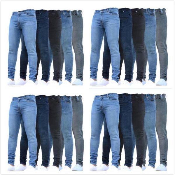 

tore 1103 skinny jeans for men stretch slim fit ripped distressed3002, Blue
