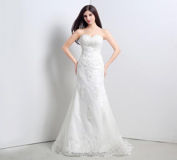 

new white lace mermaid wedding dresses 2022 sweetheart appliques party bridal gowns stock 616 qc 3319982825