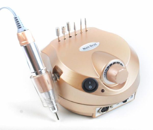 

new gold electric nail drill machine 35000rpm nail art equipment manicure kit nail file drill bit3726351