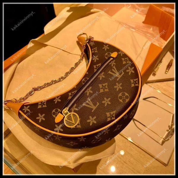 

hobo loop bag women designer handbag purse croissant chain crossbody bags half-moon underarm purses large capacity totes removable zipper po