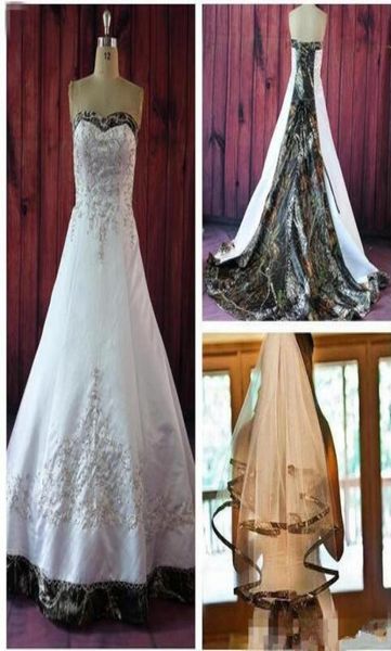 

elegant a line camo wedding gowns with embroidery beaded lace up court train plus size vintage country garden bridal bridal dresse4313382, White