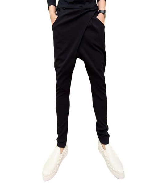 

asian size mxxl 2018 brand clothing men039s harem pants side pocket drawstring solid black sweatpants homme3271365
