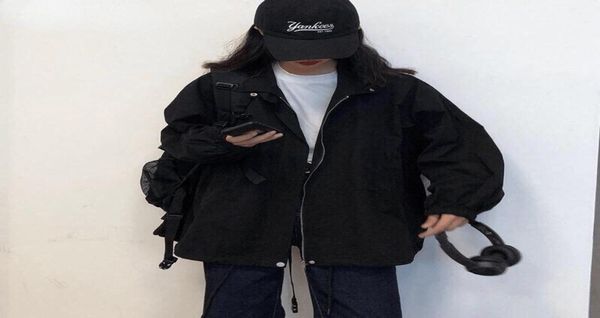 

women039s jackets women oversized harajuku clothing solid color trendy lantern sleeve outwear daily turndown collar saf1506817, Black;brown