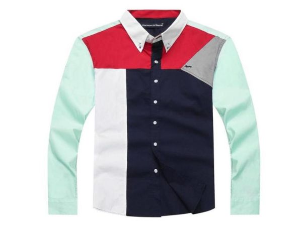 

men039s casual shirts 2021 spring men brand blouse patchwork full shirt embroidery harmont blaine clothing male business plus s2035711, White;black