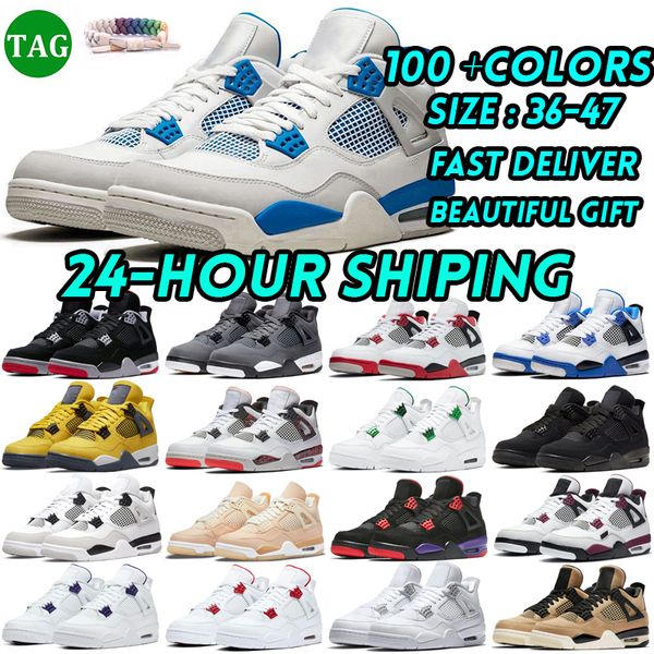 

2023 designer sneakers 4 basketball shoes men women 4s pine green seafoam military black cat midnight navy red cement oreo red bred mens tra
