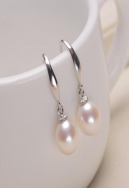 

1 pair of 89mm rice shape natural freshwater pearl earrings09547943, Golden;silver