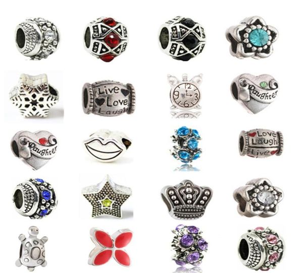 

loose charm bead fit for european style diy bracelet necklace bangle fashion jewelry findings and components3645813, Bronze;silver
