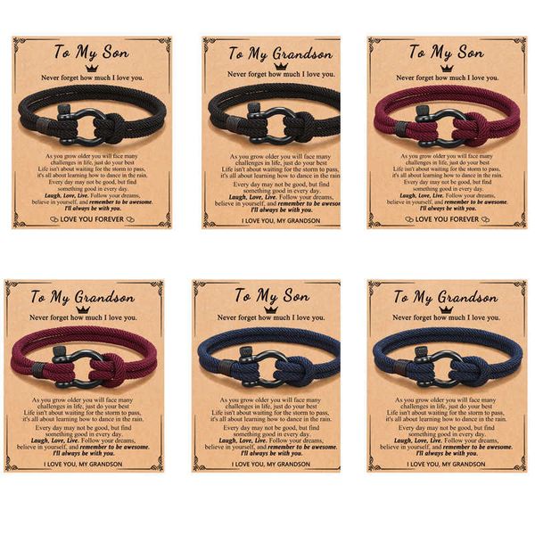 

to my boys bracelet mother son gifts braided rope bracelet for men, White
