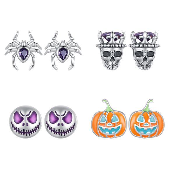 

925 sterling silver nightglow earrings women party halloween, White