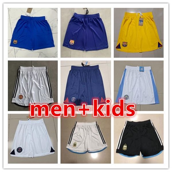 

2023 thai quality mens short jersey manchesters football jerseys soccer psgs shorts shirts 23 24 pantalon maillot foot camisa futebol traine, Black;red