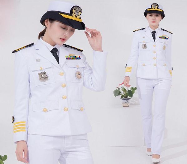 

international navy woman uniform luxury yacht captain clothing global us europe navy dinner party garment performance suits madam2696836, Black;white