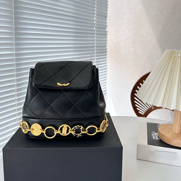 

23b designer women backpack shoulder bag gold hardware buckle beautiful badge leather rgemb clamshell luxury handbag matelasse chain crossbo