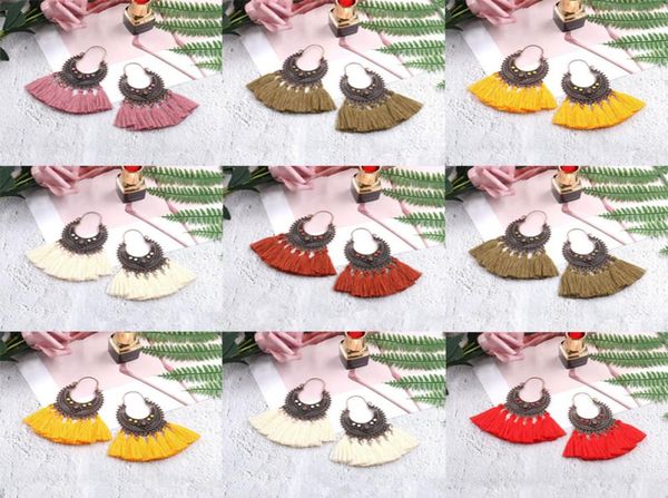 

vintage fashion bohemian earrings long tassel fringe dangle hook earring eardrop ethnic jewelry gift for women lady5912504, Silver