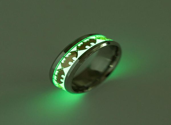 

europe and the united states titanium steel jewelry luminous batman ring fluorescent new jewelry men039s gift 7397687, Golden;silver