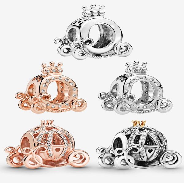 

925 sterling silver pendant charms for p original box polished crown carriage charm european bead charms bracelet necklace jewelry8801735, Bronze;silver