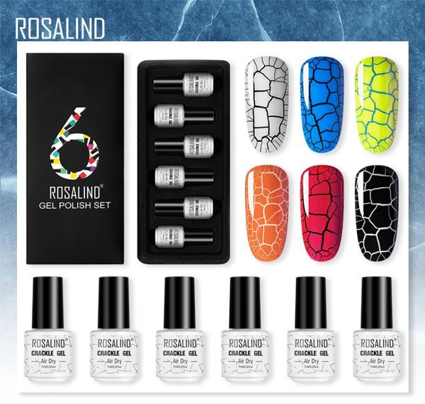 

luxury rosalind crackle gel set nail polish air dry gel varnishes all for manicure soak off semi permanent nail art need base 356728
