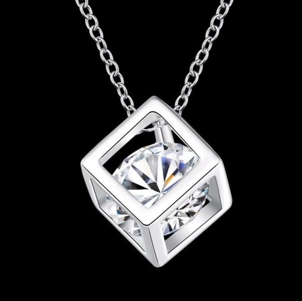 

kasanier women silver jewelry zircon hao stone magic square necklace and pendants for necklaces women party gift7982102