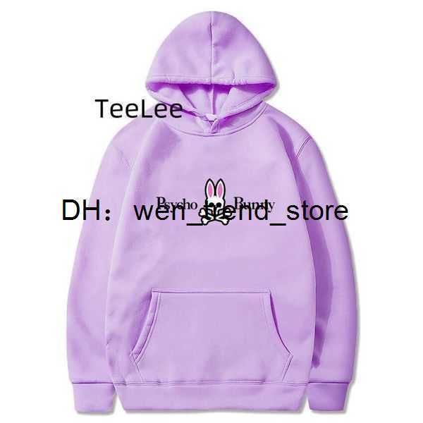 

men's hoodies sweatshirts women's psycho skeleton bunny letters print sport design drawstring hoodie harajuku hooded hoody street, Black