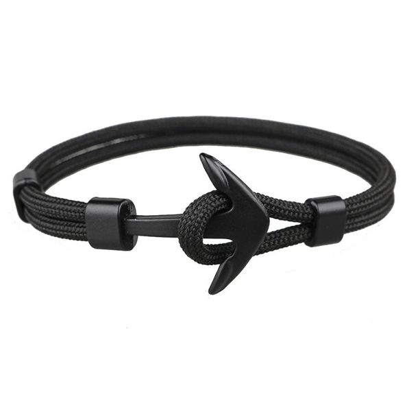 

minimalism fashion black anchor bracelet survival rope chain multicolor paracord braclet for men viking jewelry3181335