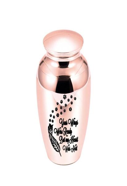 

cremation jewelry urn for pet ashes keepsake pendant feather and dog paw print pattern ashes holder your wings were ready but my 34193073, Silver