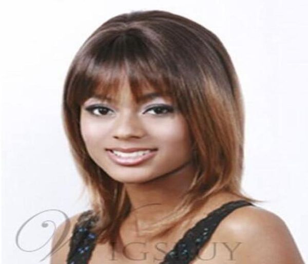 

medium silky smooth straight 12 inches perfect wig hair0128975865, Black;brown