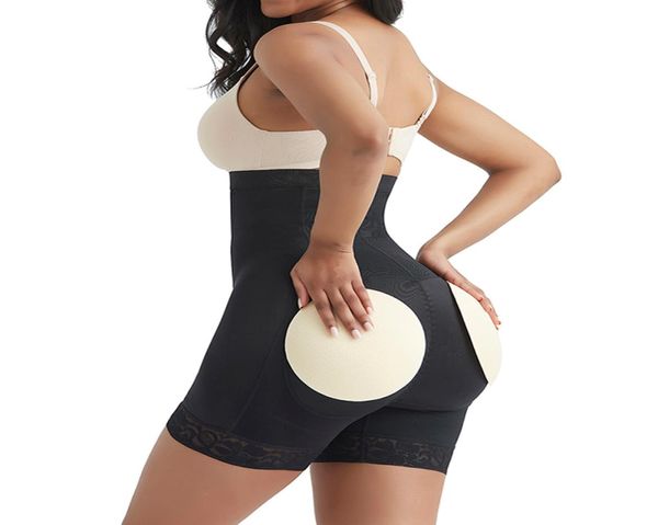 

women039s shapers waist trainer shapewear women high tummy control panties thigh slimmer bulifter shaper hip pads fajas origina3311529, Black;white