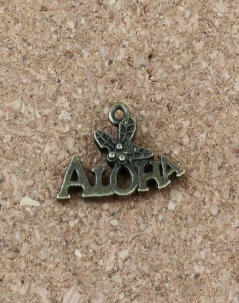 

200pcs lots antique bronze alloy aloha charms pendants for jewelry making bracelet necklace diy accessories 21x14mm1326287, Bronze;silver