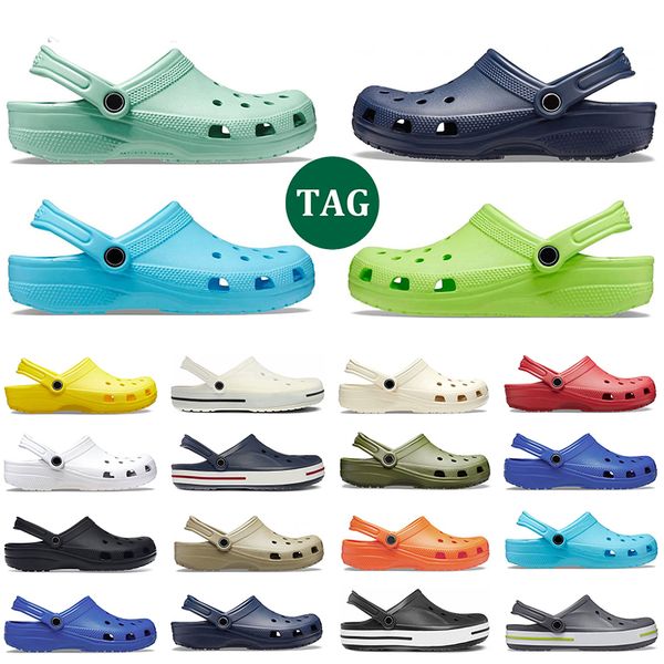 

2023 cro men women designer sandals mens summer slippers kids waterproof slides balck white pink baby blue apple green womens nursing outdoo, Black
