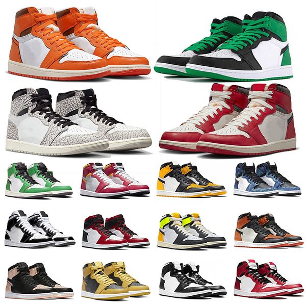 

jumpman 1 basketball shoes 1s starfish luxury green white cement chicago taxi pollen volt gold black white unc toe crimson tint sneakers men
