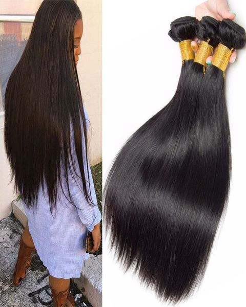 

brazilian body wave virgin hair unprocessed human hair extensions brazilian straight hair weave bundles loose deep wave kinky curl7195605, Black