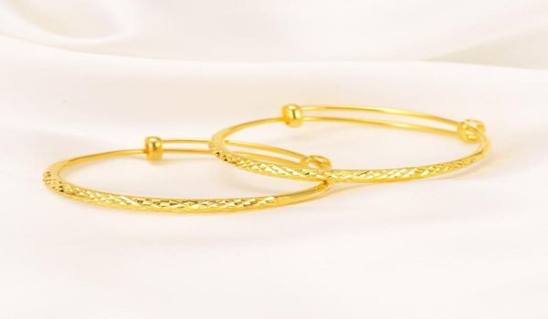 

bangle 2pcs gold color cute baby bracelet adjustable kids bangles simple trendy jewelry mideast arab africa gift6326536, Black