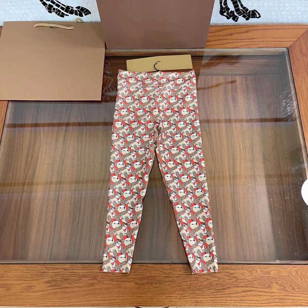 

designer child clothing yoga slim fit pants baby casual pants size 110-160 cm fashion cartoon pattern full print kids trousers aug08, Blue