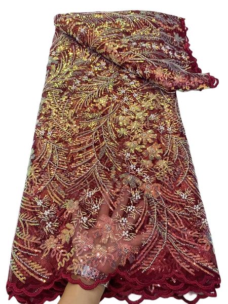 

tull 5 yards lace fabric with sequins african ladies dinner party formal dress sewing craftladies costume french net women evening garment 2, Black;white