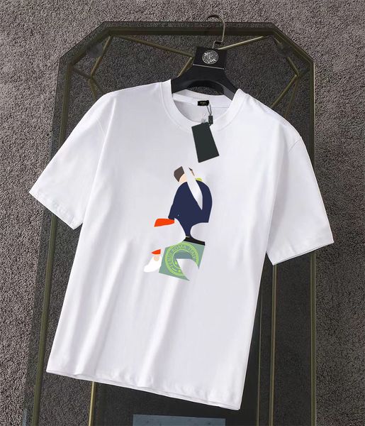 

designer famous mens t shirt letter print round neck short sleeve black white fashion men women tees#61, White;black