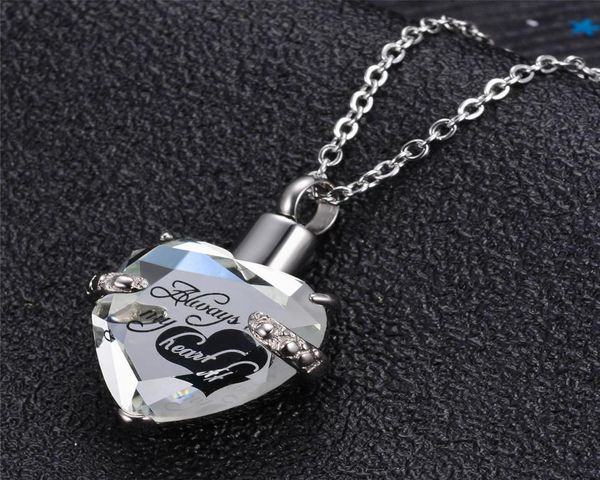 

locket screw heart necklace for women luxury jewelry keepsake pendant cremation memorial ashes urn birthstone necklace2493575, Silver
