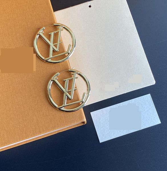 

2022 luxury big gold hoop earrings for lady women orrous girls ear studs set designer jewelry earring valentine039s day gift en8795235, Golden;silver