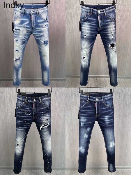 

italian fashion european and american men's casual jeans high-end washed hand polished quality optimized 98931, Blue