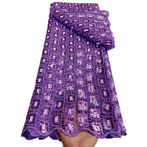 

cord fabric with sequins 5 yards nigerian women dinner water soluble formal costume dentelle evening female dress textile bride cloth 2023 p, Black;white
