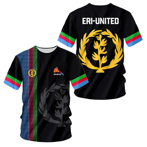 

men's t-shirts eri-united eritrea t shirt 3d print africa men's tshirt summer plus size women eritrea flag short sleeves t shirt d, White;black