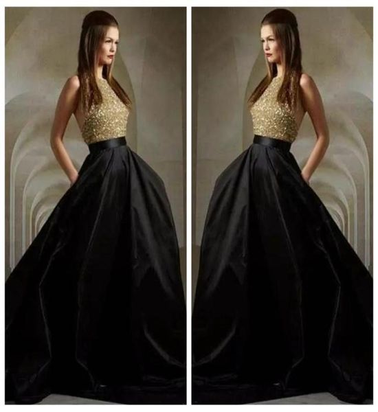 

halter aline prom dresses 2019 bling bling sequins formal special occasion party gowns events wear black skirt long cus8667821