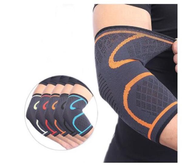 

elbow support elastic gym sports elbow protective pad absorb sweat sport basketball arm sleeve elbow brace8521009, Black;gray
