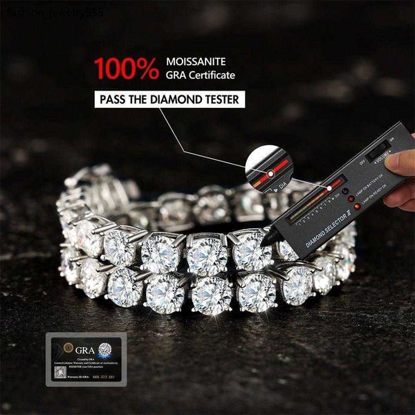 

pendant necklaces 4mm moissanite white gold tennis bracelet necklace 7 inch 8.5inch 9 inch 16inch 18inch 20inch 22inch 24inch, Silver