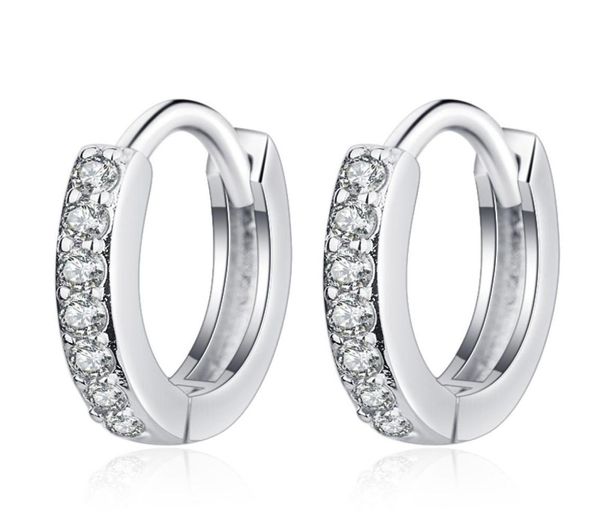 

ladies luxury zircon hoop stud earrings silver earring gift women fashion jewelry4169364, Golden;silver