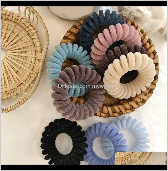 

elastic knit telephone wire bands girl woman accessories rubber band headwear spiral shape hair ties n0fgt z3hm66769577, Slivery;white