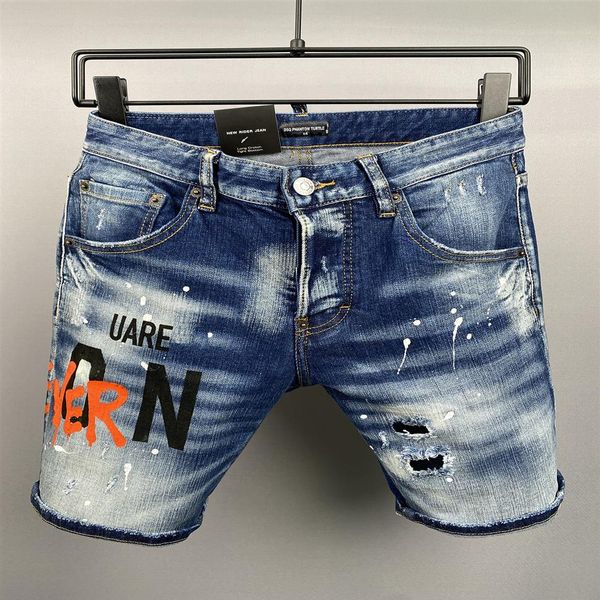 

dsq phantom turtle jeans men jean mens luxury designer skinny ripped cool guy causal hole denim fashion brand fit jeans man washed282a, Blue