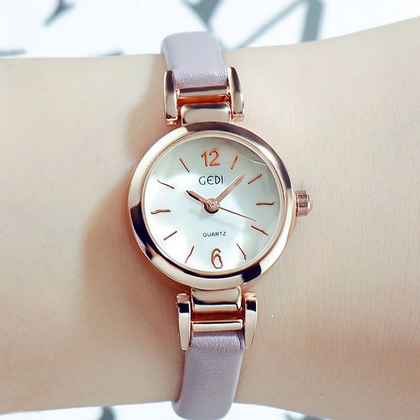 

womens casual light luxury fritillary small disc ultra light quartz watch leather 23mm waterproof watch, Slivery;brown