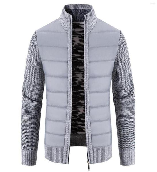 

men039s sweaters mens autumn and winter solid hatless zipper warm cardigan knitted coat5771450, White;black
