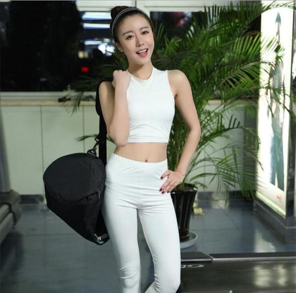

2017 summer women yoga sets quick dry lady sports clothes fitness suits5612926, White;black