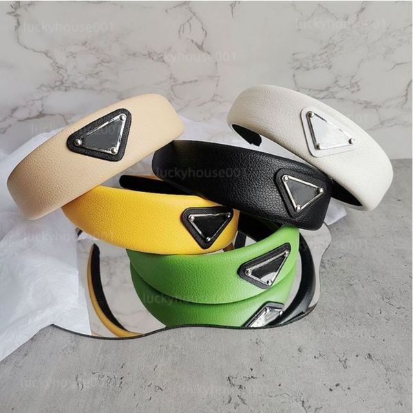 

luxury and charming leather headband designer hairband inverted triangle p-letter hairband brand new wholesale of women's fashion jewel, Silver