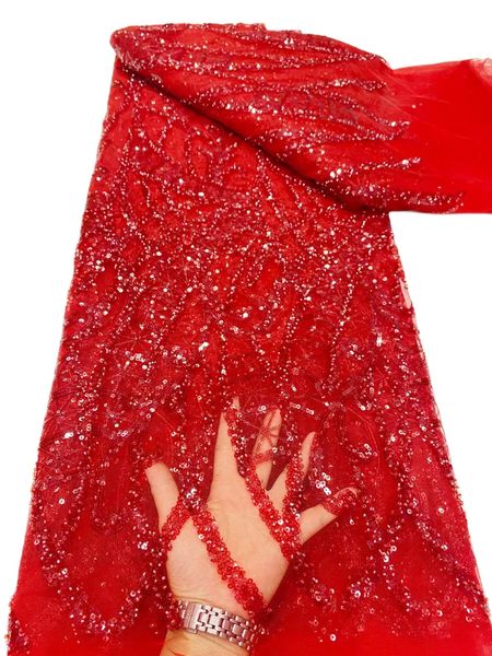 

tull 5 yards sequins lace fabric with beaded nigerian ladies evening party garment net textile women wedding formal dress dentelle bride dre, Black;white